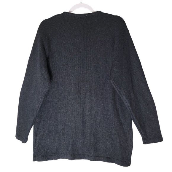 Vintage Allison Blair Pearl Sweater Womens L Silk Angora Lambswool Blend Black - Picture 3 of 9